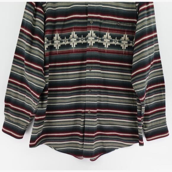 Woolrich Tribal Flannel Shirt Mens XL Multi-Color Striped Aztec Southwestern - Picture 7 of 16
